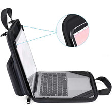 Load image into Gallery viewer, AMZER Laptop Cover always-on Chromebook Case with Pouch, Shoulder bag and ID Card Slot - Black
