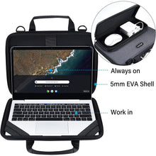Load image into Gallery viewer, AMZER Laptop Cover always-on Chromebook Case with Pouch, Shoulder bag and ID Card Slot - Black