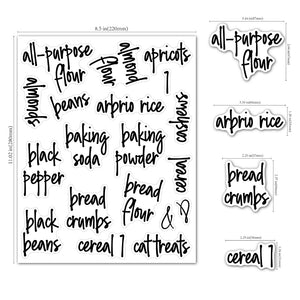 168 Pieces Pantry Labels for Kitchen Canisters, Black Font on Clear Stickers