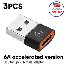 Load image into Gallery viewer, AMZER 6A Type-C to USB 3.0 OTG Adapter Connector Support Charging Data Transfer Audio Converter- Pack of 3