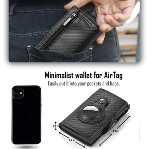 AirTag Wallet Carbon Fiber Slim Wallet and Credit Card Money Holder for Men