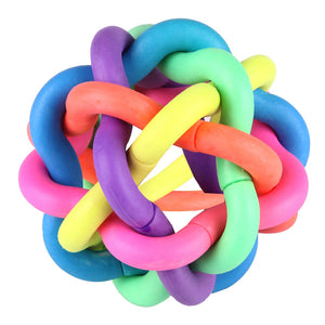 Pet Toy Ball Rainbow Weave Style