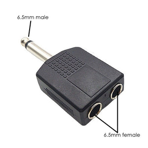 AMZER 6.5mm Male Mono To Dual 6.5mm Female Audio Conversion Connector