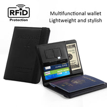 Load image into Gallery viewer, AMZER RFID Travel Passport Book Holder with Elastic Band with Slots for Credit Card and ID