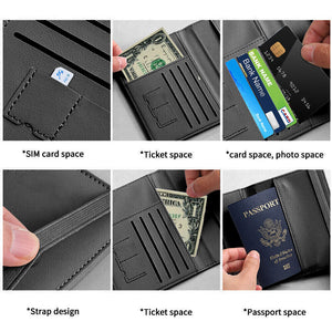 AMZER RFID Travel Passport Book Holder with Elastic Band with Slots for Credit Card and ID