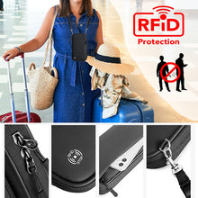 Load image into Gallery viewer, AMZER Travel Handheld ID Bag RFID Waterproof Multi-Card Neck Passport Case - Black
