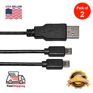 16 inch Micro USB Splitter Cable - Black