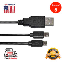 Load image into Gallery viewer, 16 inch Micro USB Splitter Cable - Black
