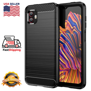 AMZER Brushed Carbon Fiber ShockProof TPU Case for Samsung Galaxy Xcover6 Pro