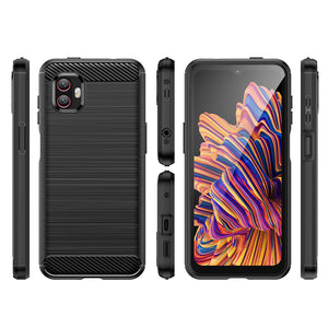 AMZER Brushed Carbon Fiber ShockProof TPU Case for Samsung Galaxy Xcover6 Pro