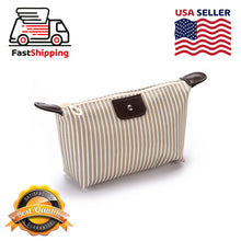 Load image into Gallery viewer, AMZER Striped Dumpling Cosmetic Bag Travel Folding Toiletry Bag