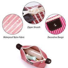 Load image into Gallery viewer, AMZER Striped Dumpling Cosmetic Bag Travel Folding Toiletry Bag