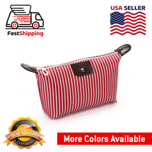 AMZER Striped Dumpling Cosmetic Bag Travel Folding Toiletry Bag