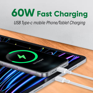 60W 3A USB-C / Type-C to Type-C Fast Charging Data Cable, Cable Length: 1FT, 3FT, 6FT