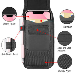 AMZER HAWEEL Series Nylon Vertical Carrying Pouch with Belt Clip and Card Slot