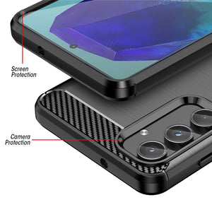 AMZER Brushed Carbon Fiber ShockProof TPU Case for Samsung Galaxy M55