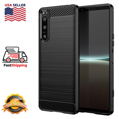AMZER Brushed Carbon Fiber ShockProof TPU Case for Sony Xperia 5 IV