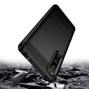 AMZER Brushed Carbon Fiber ShockProof TPU Case for Sony Xperia 5 IV