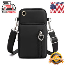 Load image into Gallery viewer, AMZER Crossbody Mobile Phone Bag Vertical Wallet Wrist Pouch With Arm Band for Women - Black