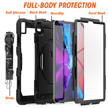 Load image into Gallery viewer, AMZER TUFFEN Multilayer Case with 360 Degree Rotating Kickstand with Shoulder Strap, Hand Grip, Pencil Holder for iPad Air 11 2025 / 2024 - Black