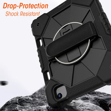 Load image into Gallery viewer, AMZER TUFFEN Multilayer Case with 360 Degree Rotating Kickstand with Shoulder Strap, Hand Grip, Pencil Holder for iPad Air 11 2025 / 2024 - Black