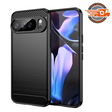 AMZER Brushed Carbon Fiber ShockProof TPU Case for Google Pixel 10 Pro XL - Black