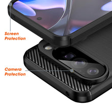 Load image into Gallery viewer, AMZER Brushed Carbon Fiber ShockProof TPU Case for Google Pixel 10 Pro XL - Black