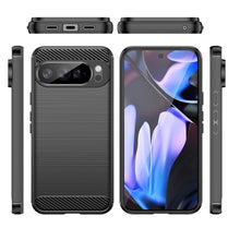 Load image into Gallery viewer, AMZER Brushed Carbon Fiber ShockProof TPU Case for Google Pixel 10 Pro XL - Black