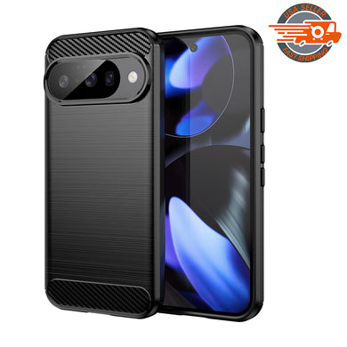 AMZER Brushed Carbon Fiber ShockProof TPU Case for Google Pixel 10/10 Pro- Black