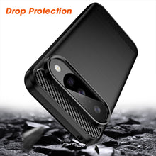 Load image into Gallery viewer, AMZER Brushed Carbon Fiber ShockProof TPU Case for Google Pixel 10/10 Pro- Black