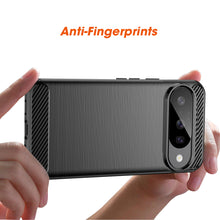 Load image into Gallery viewer, AMZER Brushed Carbon Fiber ShockProof TPU Case for Google Pixel 10/10 Pro- Black