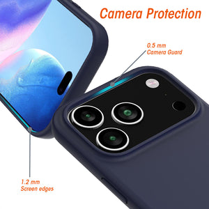 AMZER Shockproof Silicone Case for iPhone 17 Pro Max - Midnight Blue