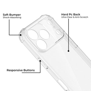 AMZER Hybrid TPU Protection Case for iPhone 17 Pro Max - Clear