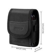 Load image into Gallery viewer, AMZER HAWEEL Series Flip Phone Nylon Carrying Pouch with Belt Clip and Carabiner Clip