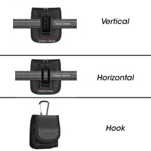 Load image into Gallery viewer, AMZER HAWEEL Series Flip Phone Nylon Carrying Pouch with Belt Clip and Carabiner Clip