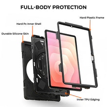 Load image into Gallery viewer, AMZER TUFFEN Case with 360 Degree Rotating Holder with Hand Strap For Samsung Galaxy Tab S11