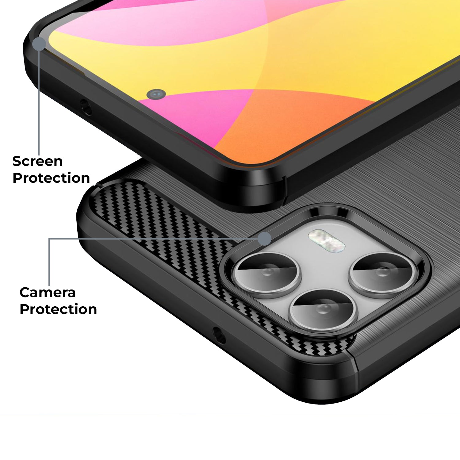 AMZER Brushed Carbon Fiber ShockProof TPU Case for T-Mobile Revvl 8 Pro 5G AMZER Brushed Carbon Fiber ShockProof TPU Case for T-Mobile Revvl 8 Pro 5G