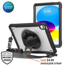 Load image into Gallery viewer, AMZER TUFFEN Clear Case with 360 Degree Rotating Holder with Hand Strap For iPad 11th Gen 11" 2025/ 10th Gen 10.9" 2022