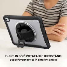 Load image into Gallery viewer, AMZER TUFFEN Clear Case with 360 Degree Rotating Holder with Hand Strap For iPad 11th Gen 11" 2025/ 10th Gen 10.9" 2022