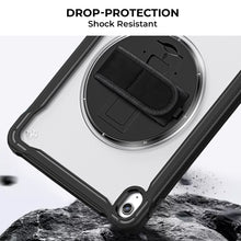 Load image into Gallery viewer, AMZER TUFFEN Clear Case with 360 Degree Rotating Holder with Hand Strap For iPad 11th Gen 11" 2025/ 10th Gen 10.9" 2022