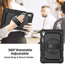 Load image into Gallery viewer, AMZER TUFFEN Case with 360 Degree Rotating Holder with Hand Strap For Samsung Galaxy Tab S10 Lite / S10 FE