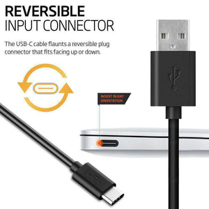 AMZER Type A to USB Type C Reversible Super Speed Fast Data Sync & Charging Cord - 0.82ft