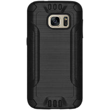 Load image into Gallery viewer, Hybrid Shockproof Brushed Design Dual Layer Case for Samsung GALAXY S7 - Black - fommystore