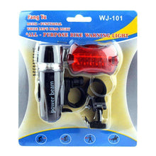 Load image into Gallery viewer, Waterproof 5 LED Lamp Bike Bicycle Front Headlight/ Rear Safety Flashlight - fommystore