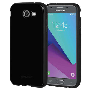 AMZER Soft Gel Pudding TPU Skin Case for Samsung Galaxy Amp Prime 2 - Black - fommystore