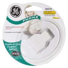 Load image into Gallery viewer, GE Duplex In-Line Adaptor Splits Single Phone Line to Two - White - fommystore