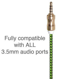3ft. Audio AUX Cable Feet 3.5mm AUX Jack Tangled Free Braided Sleeve Jacket Stereo Auxiliary Aux Audio Stereo Cable - (Pack of 2) - fommystore