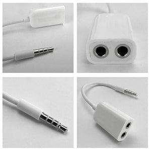 3.5mm Male to Dual 3.5mm Female Audio Splitter Cable - White