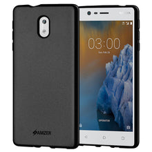 Load image into Gallery viewer, AMZER Pudding Soft TPU Skin Case for Nokia 3 - Black - fommy.com