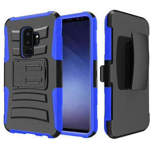 Rugged TUFF Hybrid Armor Hard Defender Case With Holster for Samsung Galaxy S9 Plus